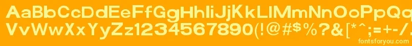 Funzone3Pro-Schriftart – Gelbe Schriften auf orangefarbenem Hintergrund