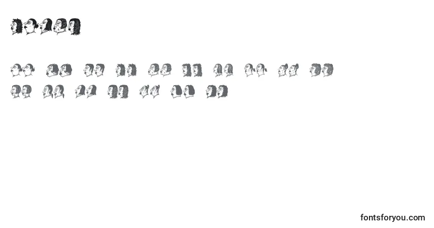 Czcionka Damen – alfabet, cyfry, specjalne znaki