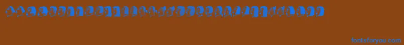 Damen Font – Blue Fonts on Brown Background