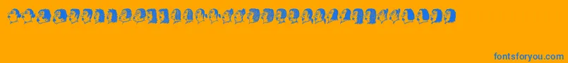 Damen Font – Blue Fonts on Orange Background
