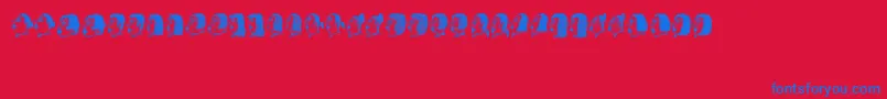 Damen Font – Blue Fonts on Red Background
