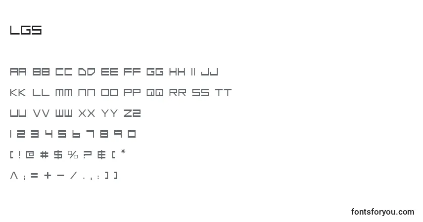 Fuente Lgs - alfabeto, números, caracteres especiales