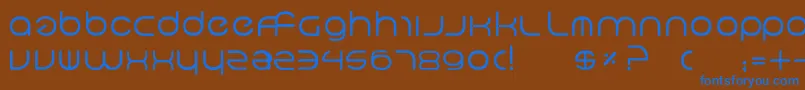 フォントNeo5 – 茶色の背景に青い文字