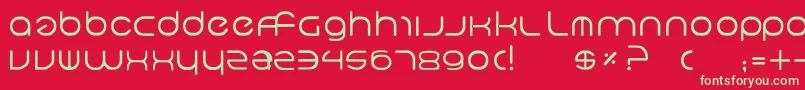 フォントNeo5 – 赤い背景に緑の文字