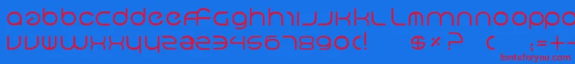 Neo5 Font – Red Fonts on Blue Background