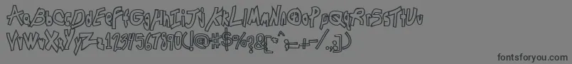 ChunkmuffinHollowthick Font – Black Fonts on Gray Background