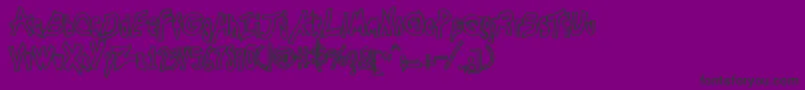 ChunkmuffinHollowthick Font – Black Fonts on Purple Background