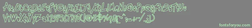 Czcionka ChunkmuffinHollowthick – zielone czcionki na szarym tle