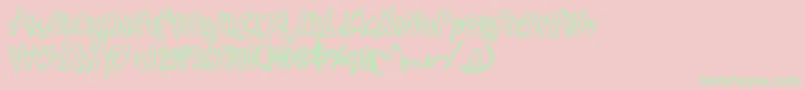 ChunkmuffinHollowthick Font – Green Fonts on Pink Background