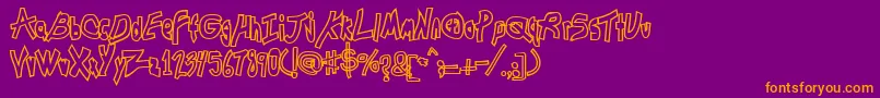 ChunkmuffinHollowthick Font – Orange Fonts on Purple Background