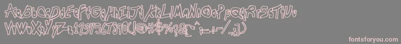ChunkmuffinHollowthick Font – Pink Fonts on Gray Background