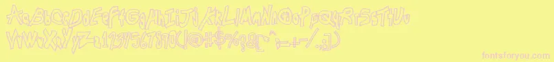 ChunkmuffinHollowthick Font – Pink Fonts on Yellow Background