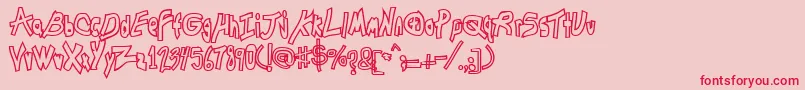 ChunkmuffinHollowthick Font – Red Fonts on Pink Background