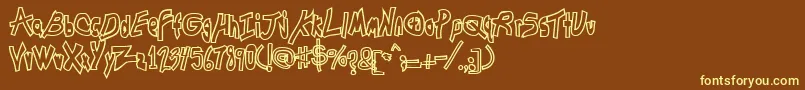 ChunkmuffinHollowthick Font – Yellow Fonts on Brown Background
