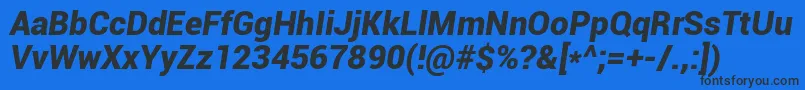 Roboto Font – Black Fonts on Blue Background
