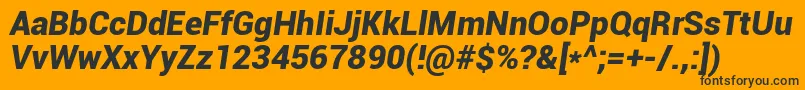 Roboto Font – Black Fonts on Orange Background