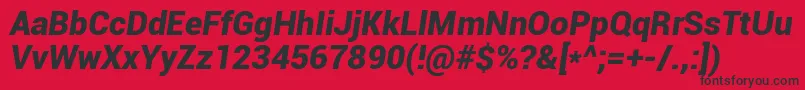 Roboto Font – Black Fonts on Red Background