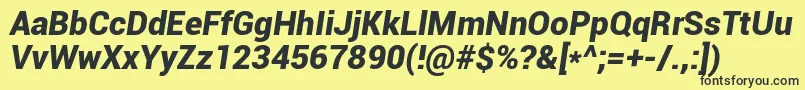 Roboto Font – Black Fonts on Yellow Background