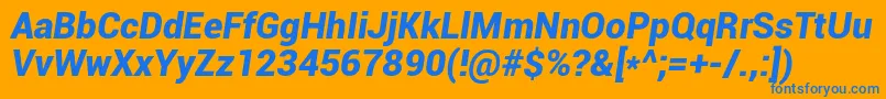 Roboto Font – Blue Fonts on Orange Background