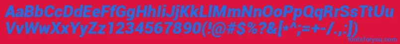 Roboto Font – Blue Fonts on Red Background