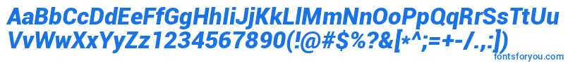 Roboto Font – Blue Fonts on White Background
