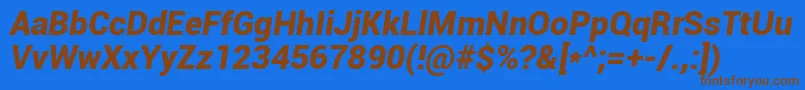 Roboto Font – Brown Fonts on Blue Background