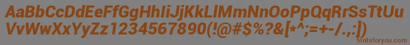 Roboto Font – Brown Fonts on Gray Background