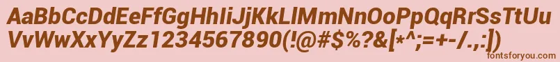 Roboto Font – Brown Fonts on Pink Background