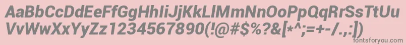Roboto Font – Gray Fonts on Pink Background