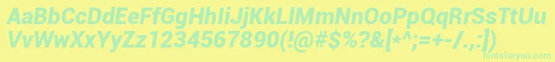 Roboto Font – Green Fonts on Yellow Background
