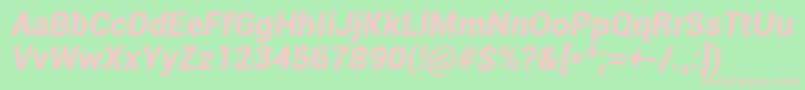 Roboto Font – Pink Fonts on Green Background