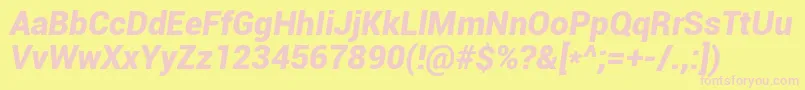 Roboto Font – Pink Fonts on Yellow Background