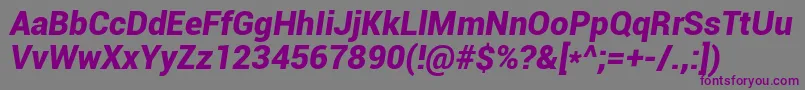 Roboto Font – Purple Fonts on Gray Background