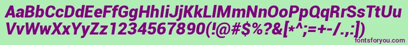 Roboto Font – Purple Fonts on Green Background