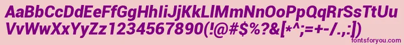 Roboto Font – Purple Fonts on Pink Background