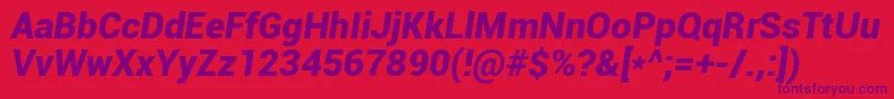Roboto Font – Purple Fonts on Red Background