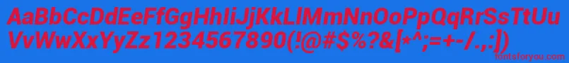 Roboto Font – Red Fonts on Blue Background