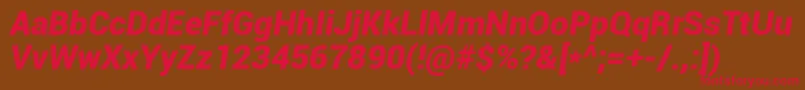 Roboto Font – Red Fonts on Brown Background