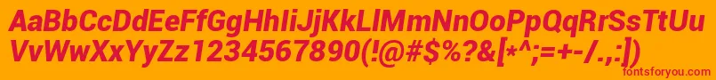 Roboto Font – Red Fonts on Orange Background