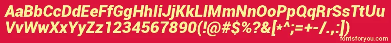 Roboto Font – Yellow Fonts on Red Background