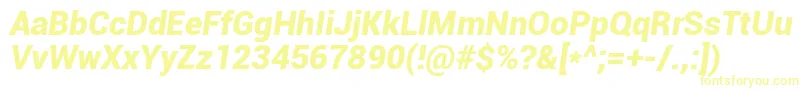 Roboto Font – Yellow Fonts on White Background