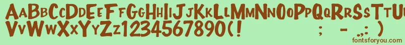 FullHouse20 Font – Brown Fonts on Green Background