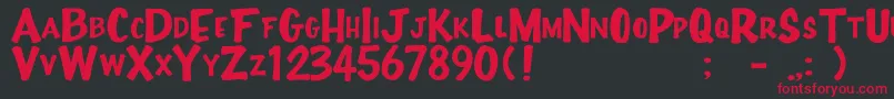 FullHouse20 Font – Red Fonts on Black Background