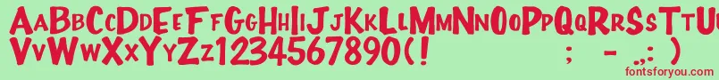 FullHouse20 Font – Red Fonts on Green Background