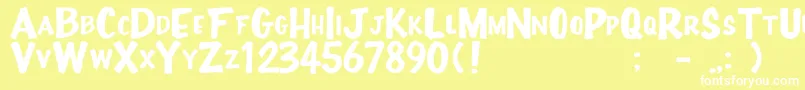 FullHouse20 Font – White Fonts on Yellow Background