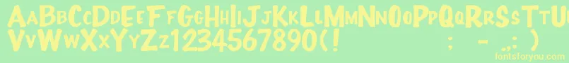 Lisätietoja FullHouse20-fontista FullHouse20-fontti – keltaiset fontit vihreällä taustalla