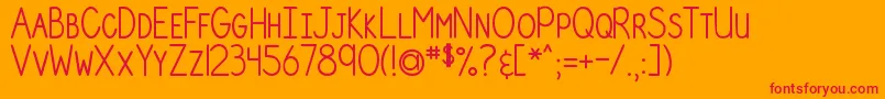DjbMyLastAmen-Schriftart – Rote Schriften auf orangefarbenem Hintergrund
