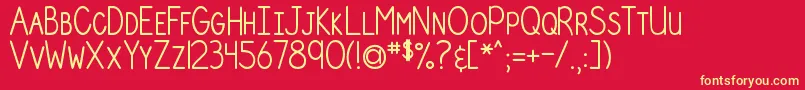 DjbMyLastAmen Font – Yellow Fonts on Red Background