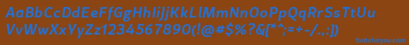 CertaSansMediumItalic Font – Blue Fonts on Brown Background
