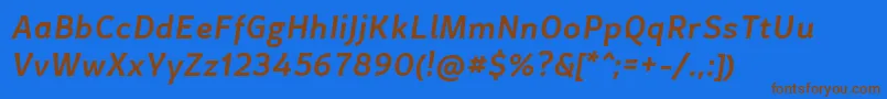 CertaSansMediumItalic Font – Brown Fonts on Blue Background